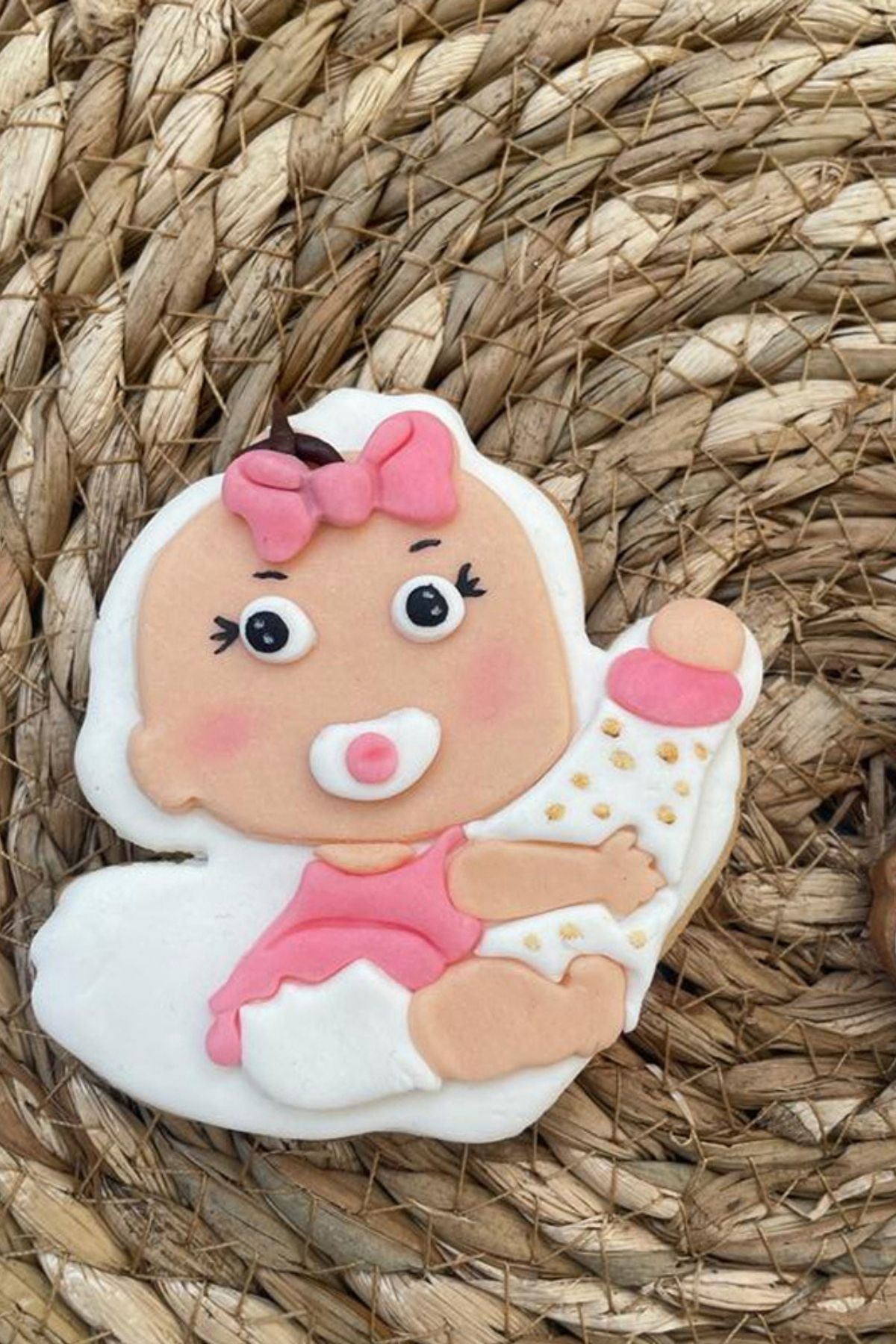  Baby Shower Kurabiyesi – Kız Bebek Konsept Şeker Hamurlu Kurabiye Seti 20 Adet