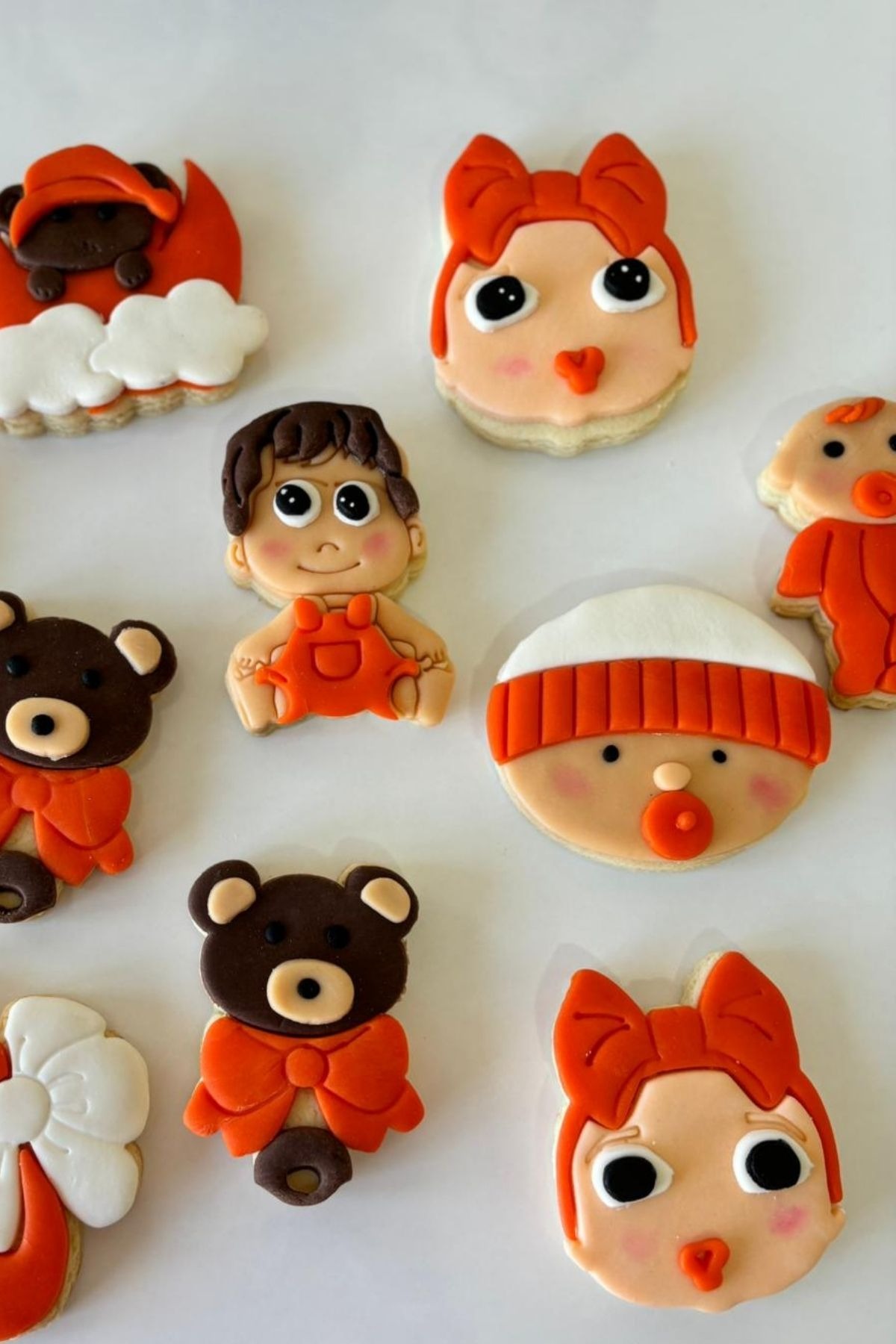  Turuncu Bebek Kurabiyesi – Baby Shower & Doğum Hediyelik Şeker Hamurlu Kurabiye 20 Adet