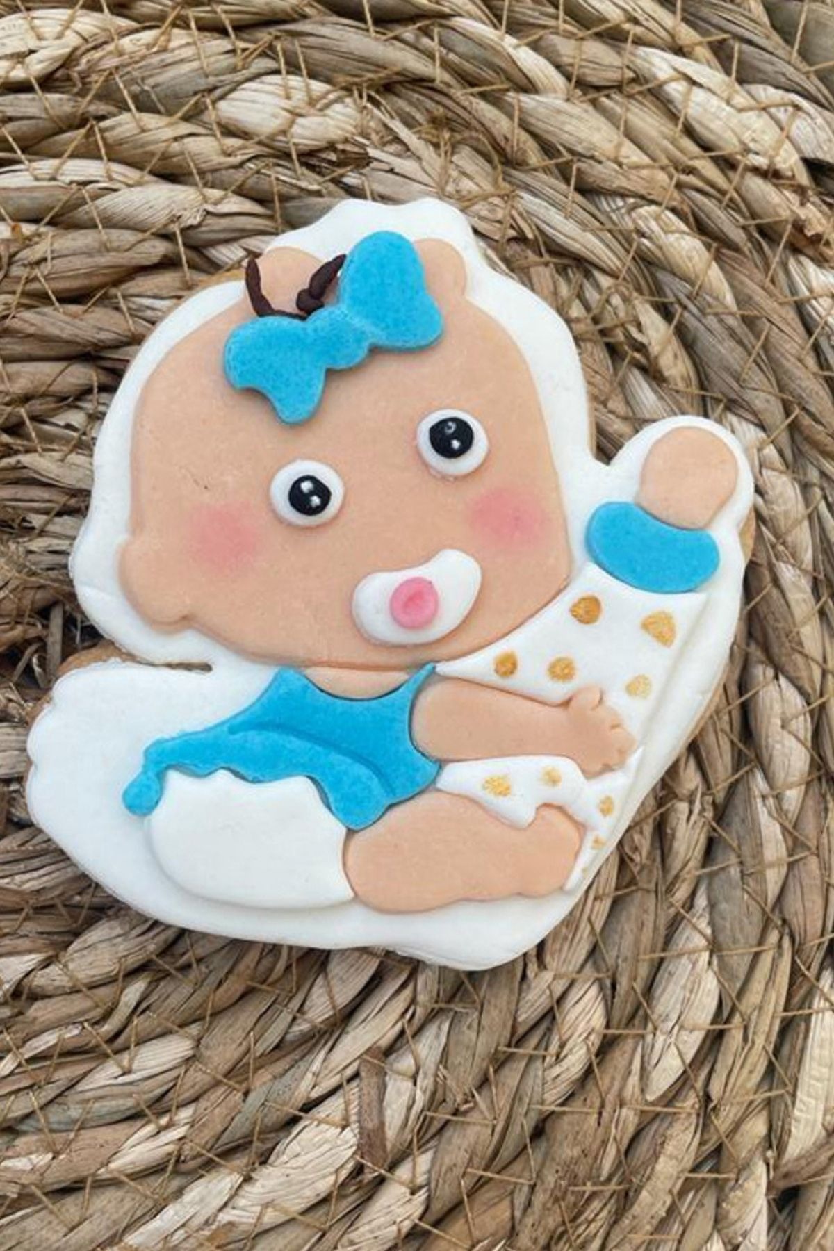 Figürlü Bebek Kurabiye – Baby Shower & Doğum Hediyelik Şeker Hamurlu (Erkek 20 Adet )