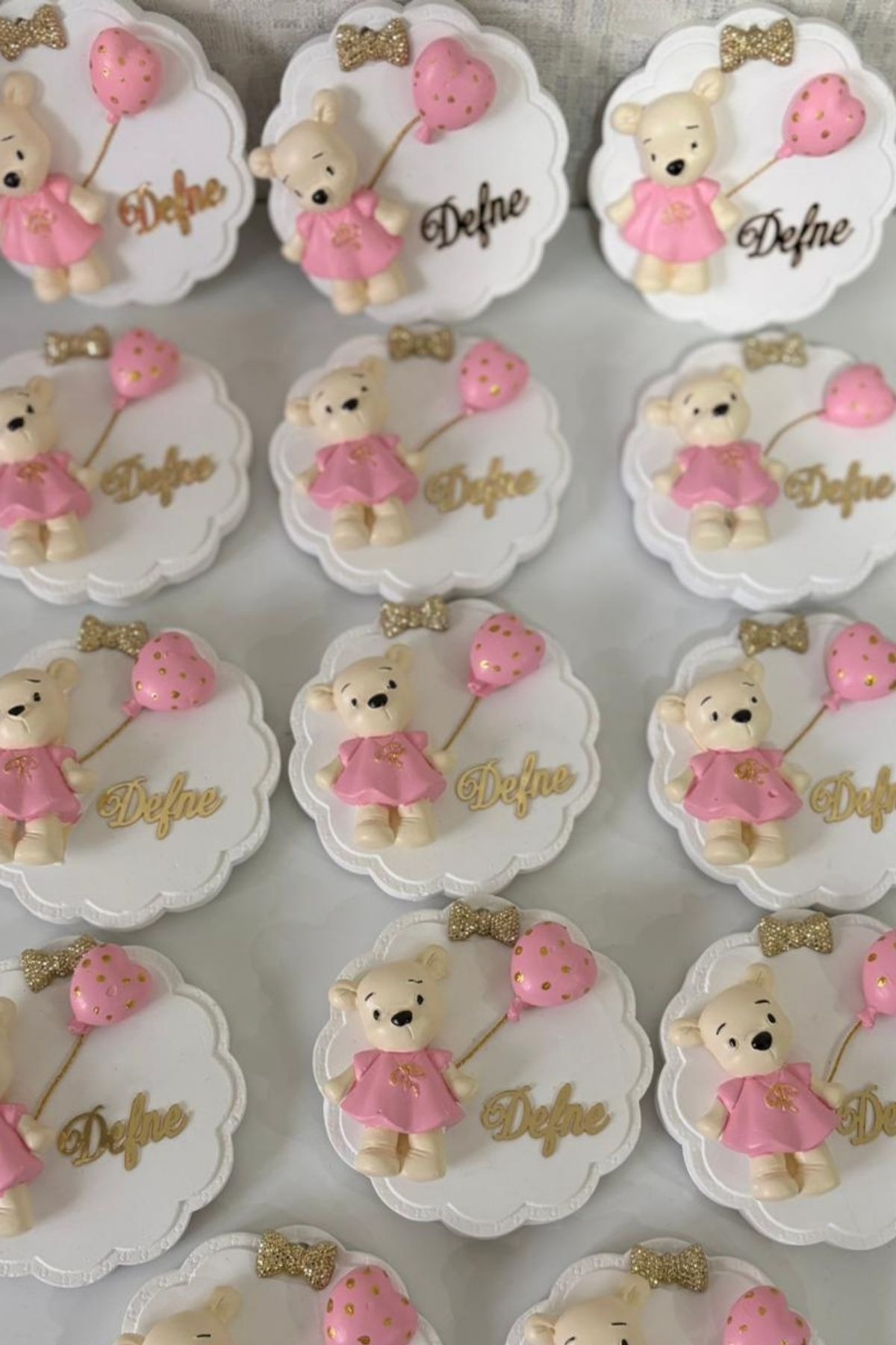  Kutulu Ayıcık Magnet Hediyelik | İsimli Bebek Magnet, Baby Shower & Doğum Hediyesi 20 Adet 