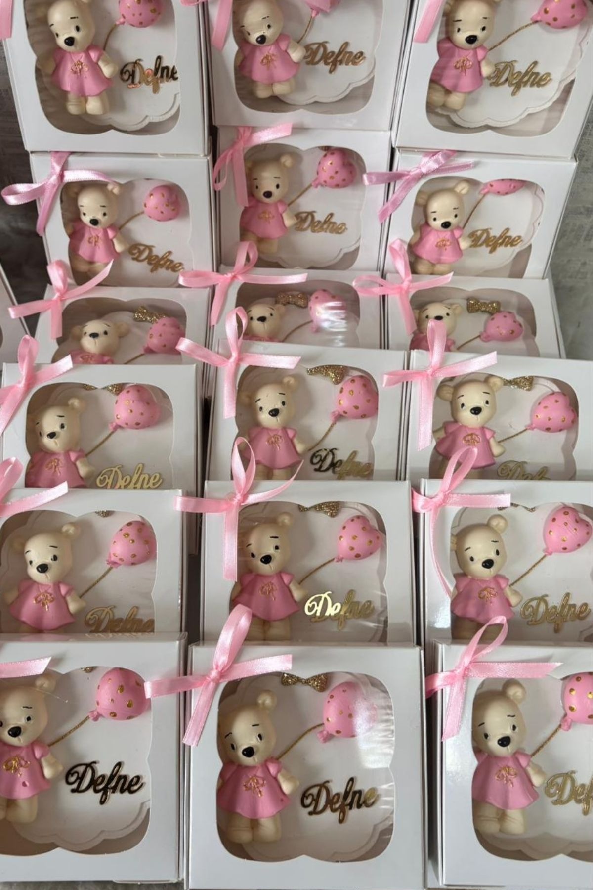  Kutulu Ayıcık Magnet Hediyelik | İsimli Bebek Magnet, Baby Shower & Doğum Hediyesi 20 Adet 