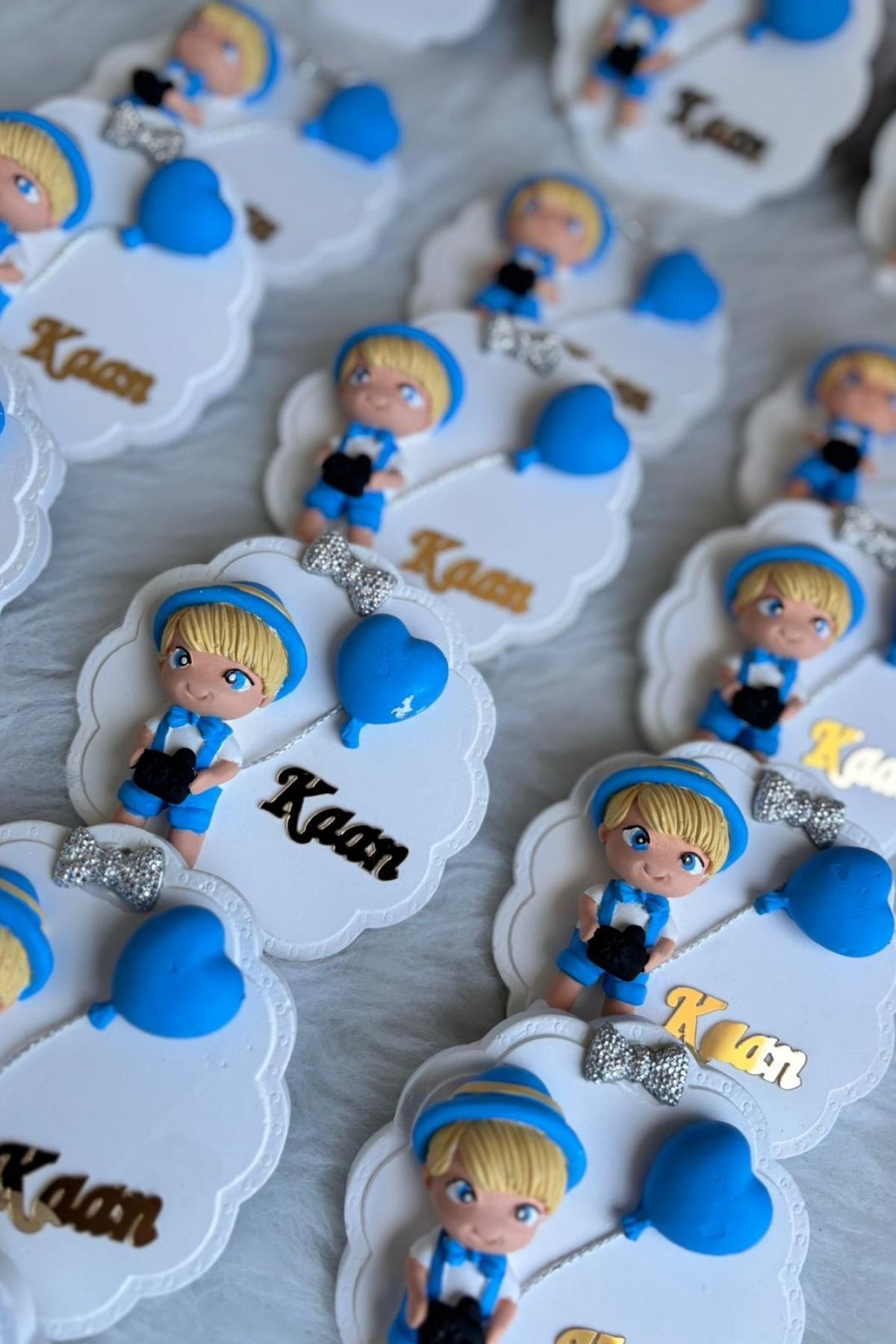  Erkek Bebek Magnet Hediyelik | Şapkalı Erkek Figürlü İsimli Baby Shower & Doğum Magnet 20 Adet