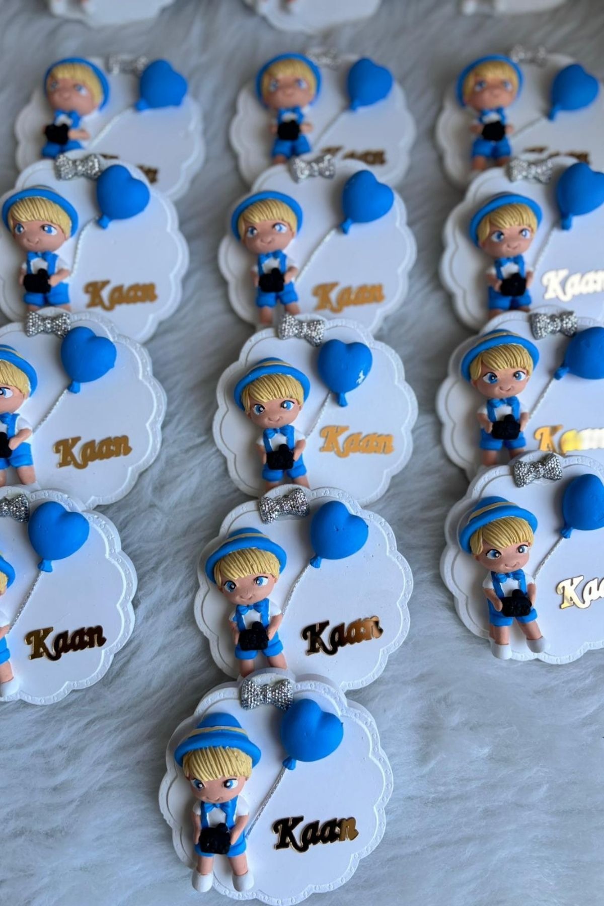  Erkek Bebek Magnet Hediyelik | Şapkalı Erkek Figürlü İsimli Baby Shower & Doğum Magnet 20 Adet