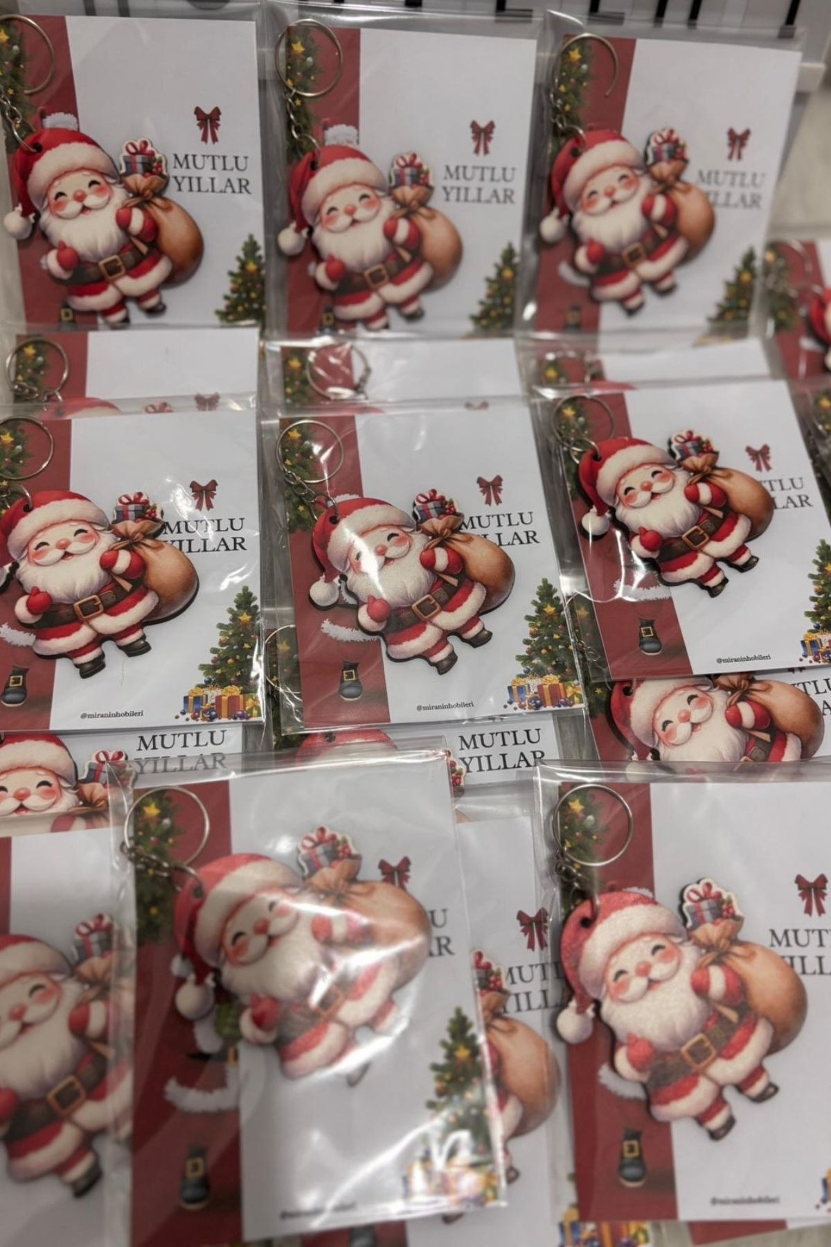 Yılbaşı Noel Baba Anahtarlık | Hediyelik Yeni Yıl Temalı Anahtarlık 20 Adet