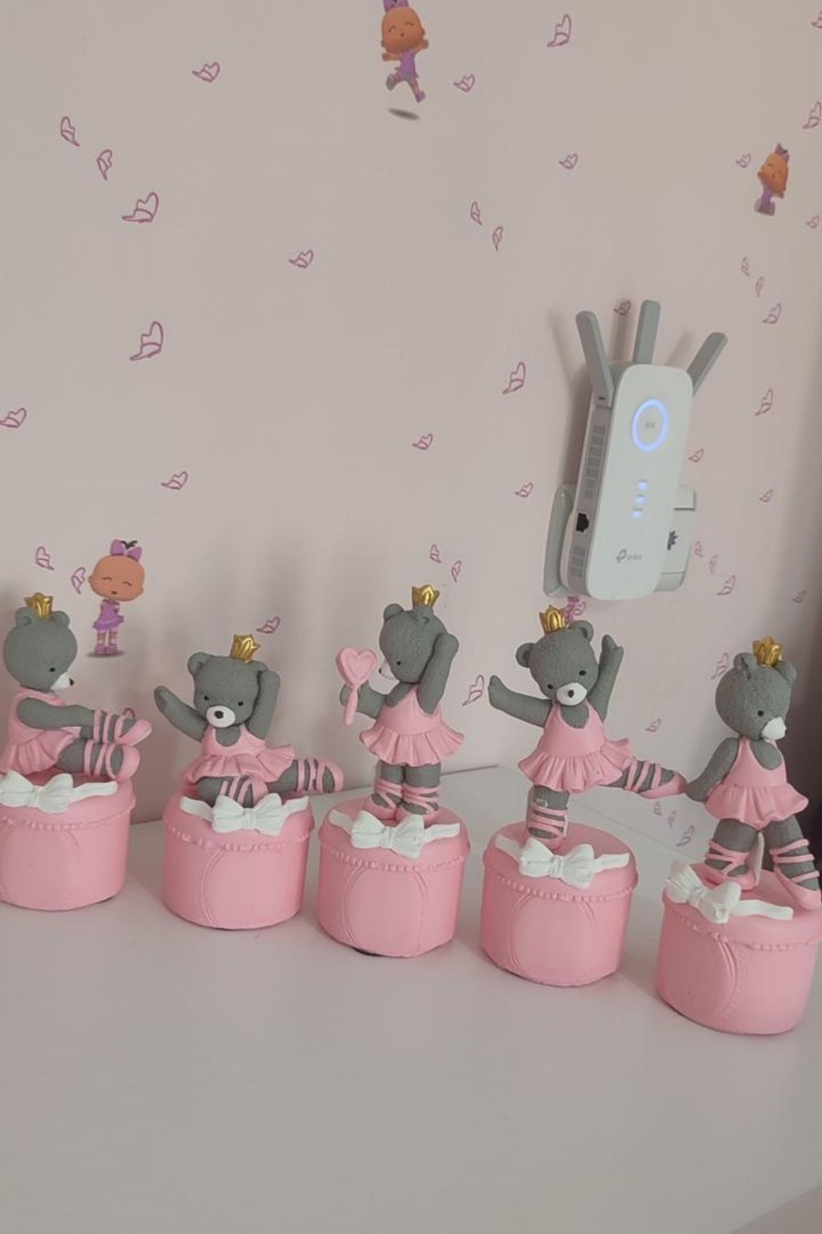  Ayıcık Figürlü Harf Küp Set | Pembe Bebek Odası 1 Adet Fiyatıdır
