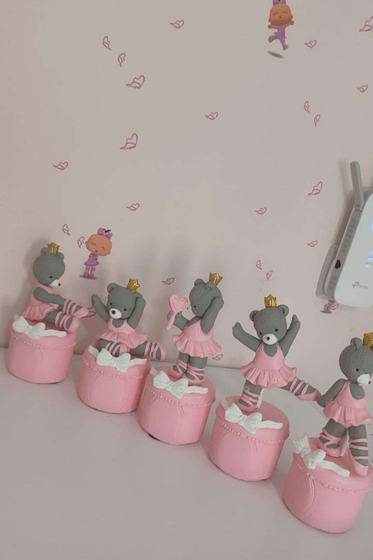  Ayıcık Figürlü Harf Küp Set | Pembe Bebek Odası 1 Adet Fiyatıdır