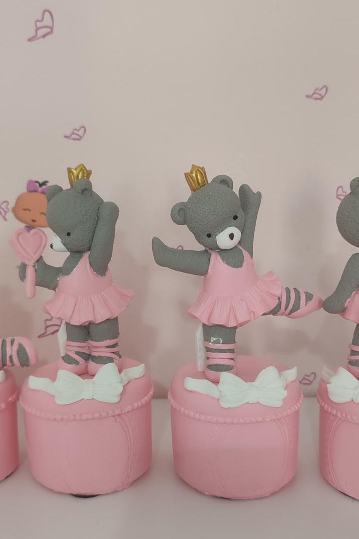  Ayıcık Figürlü Harf Küp Set | Pembe Bebek Odası 1 Adet Fiyatıdır