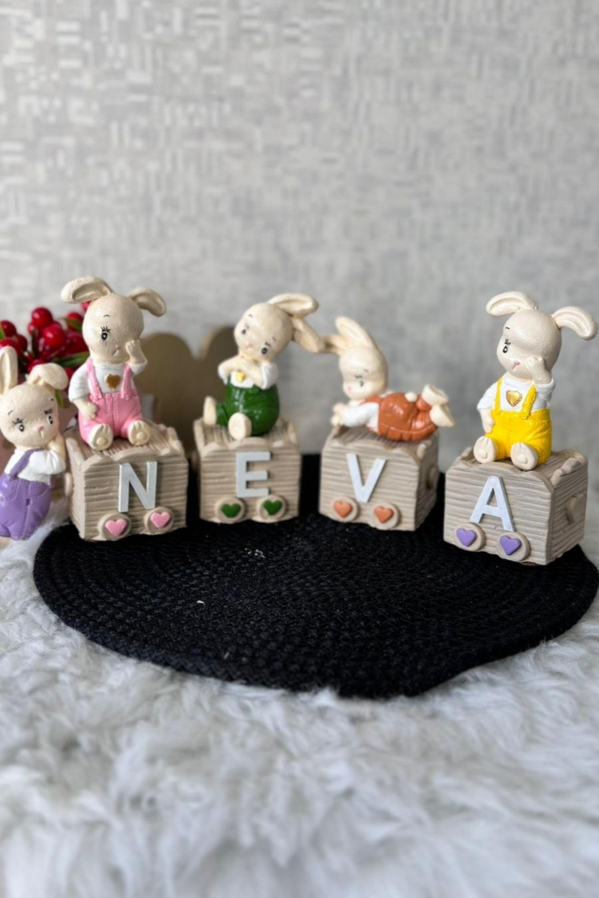 Tavşan Figürlü İsimli Bebek Küp Seti 1 Adet