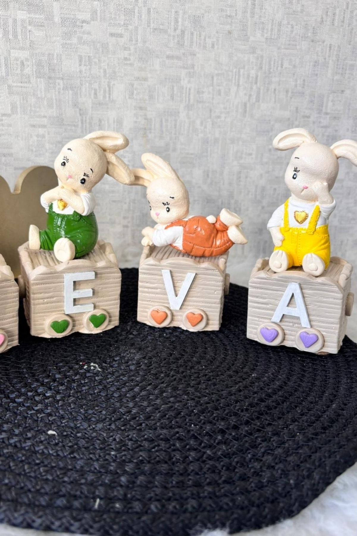 Tavşan Figürlü İsimli Bebek Küp Seti 1 Adet