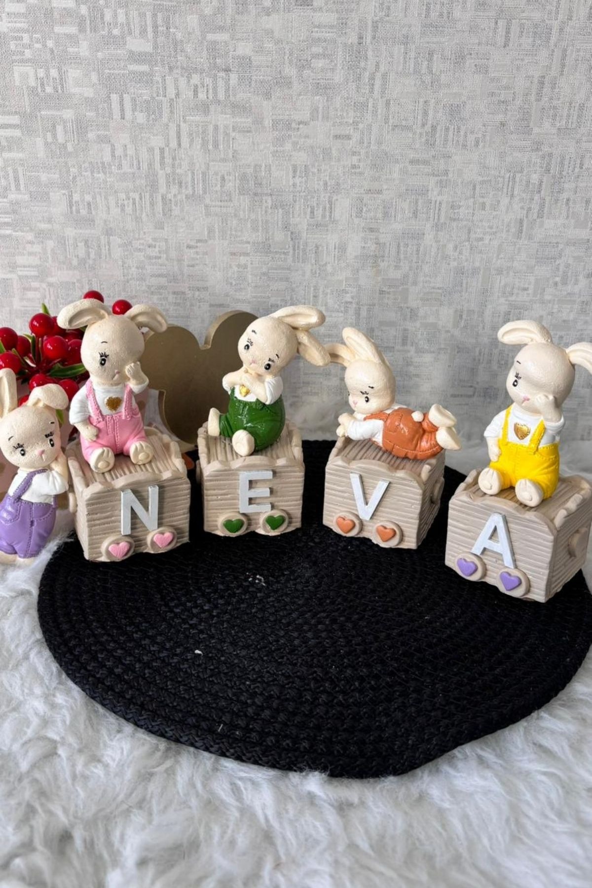 Tavşan Figürlü İsimli Bebek Küp Seti 1 Adet