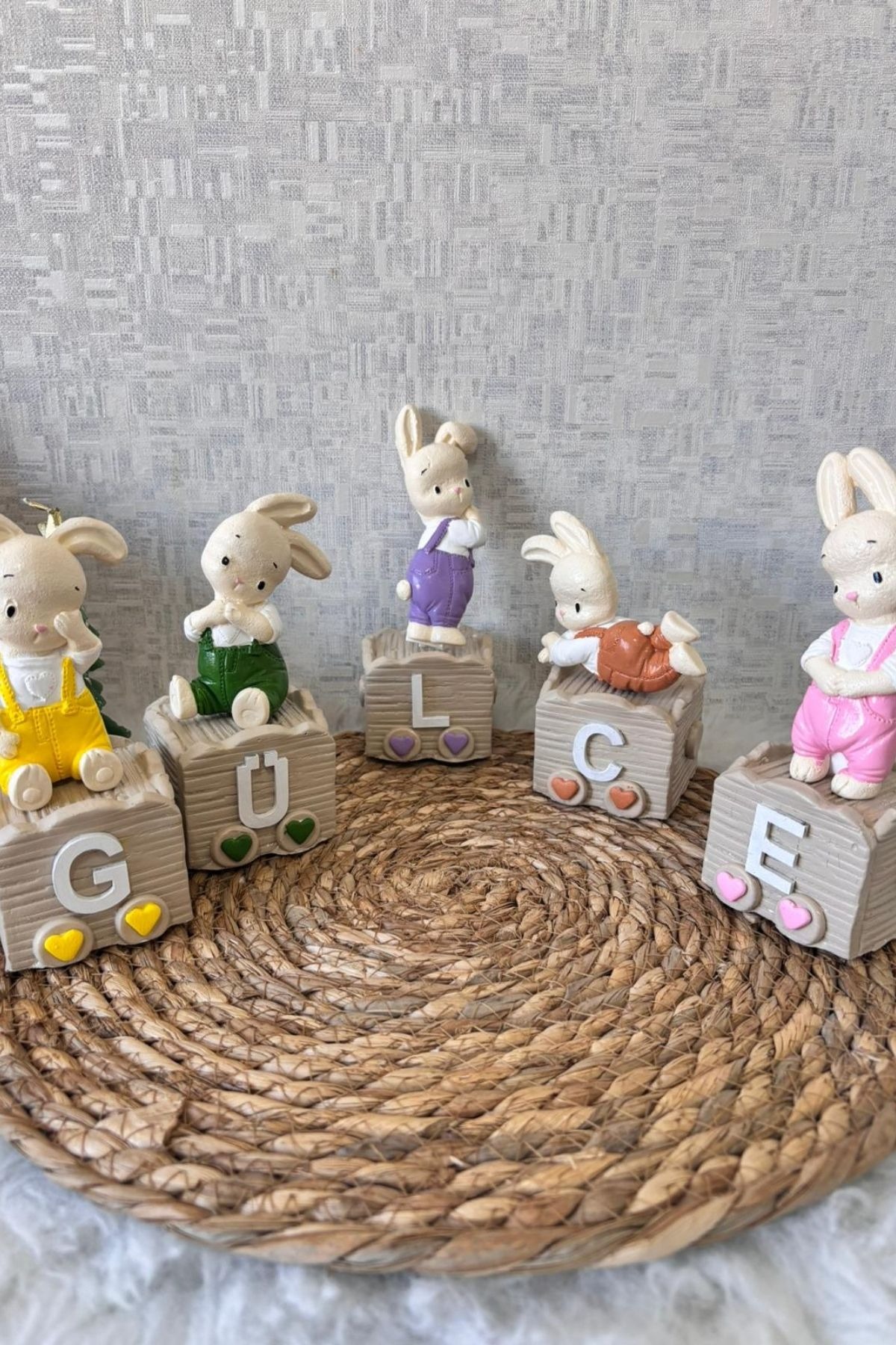 Tavşan Figürlü İsimli Bebek Küp Seti 1 Adet