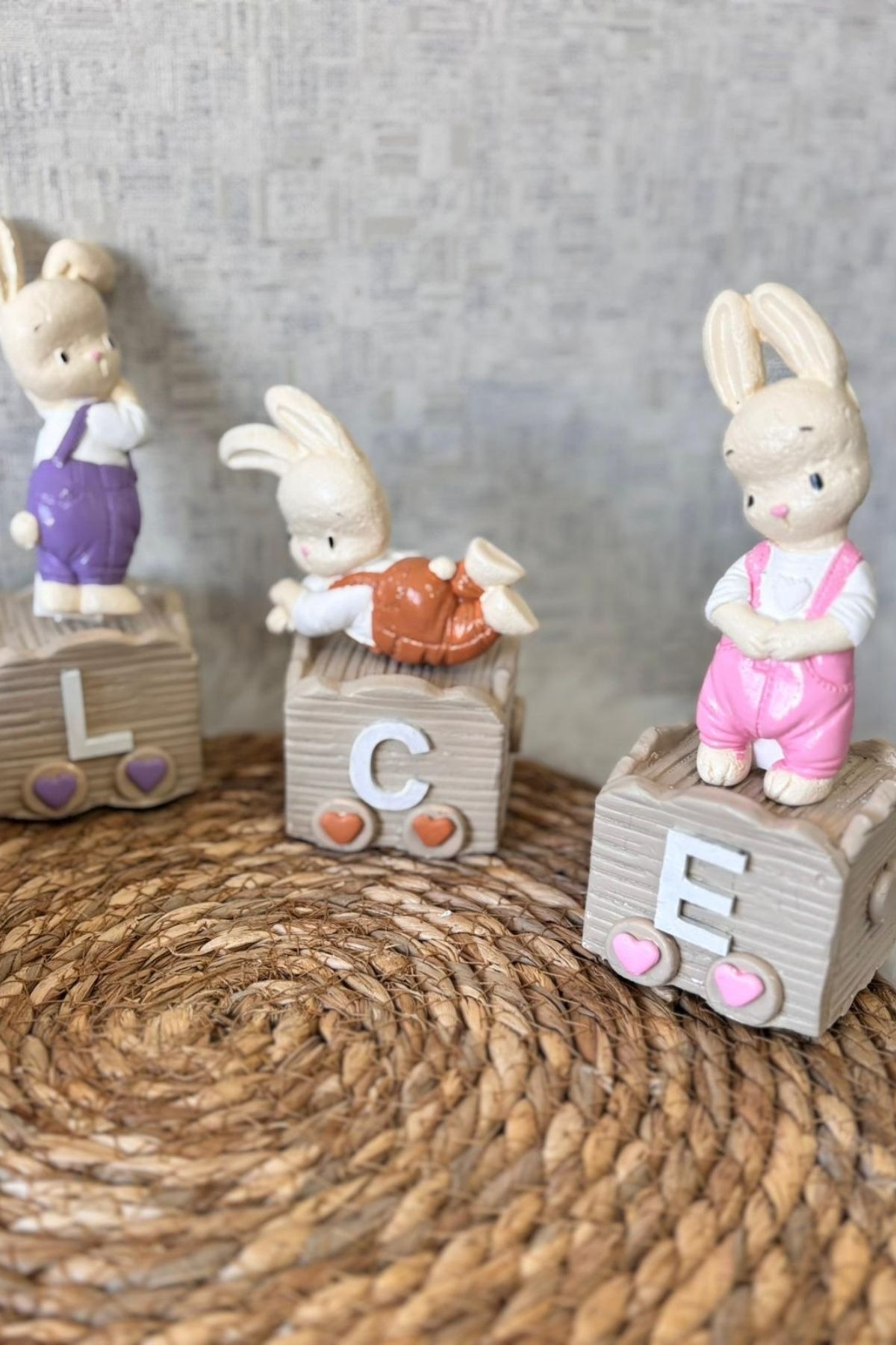 Tavşan Figürlü İsimli Bebek Küp Seti 1 Adet