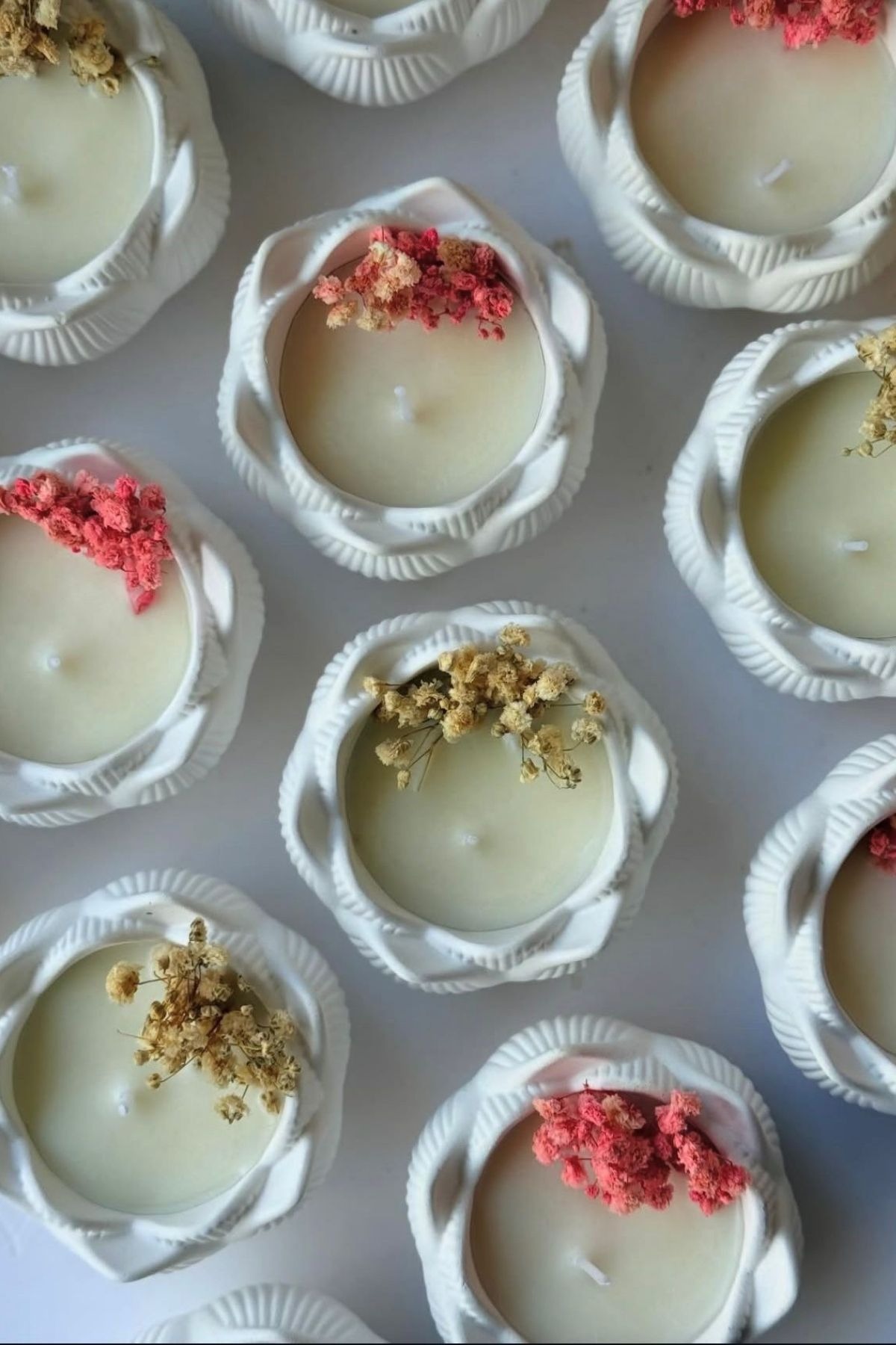  Dekoratif Parafin Mum Lotus Kase Özel Gün Hediyelik Söz Nişan Doğum Günü 20 Adet