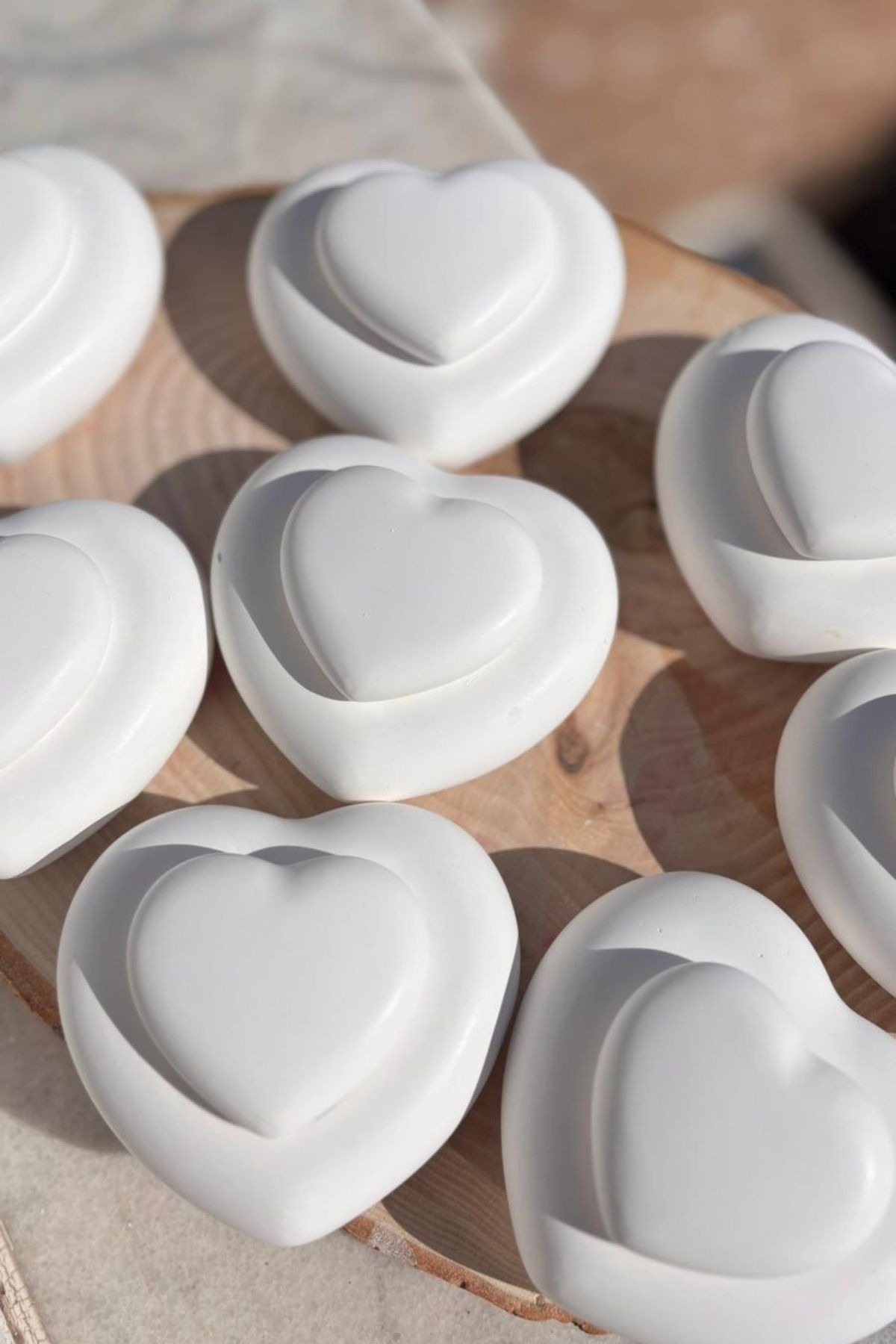  Kalp Şeklinde Parafin Mum Hediyelik İncili Kurdeleli Söz Nişan Seti 20 Adet