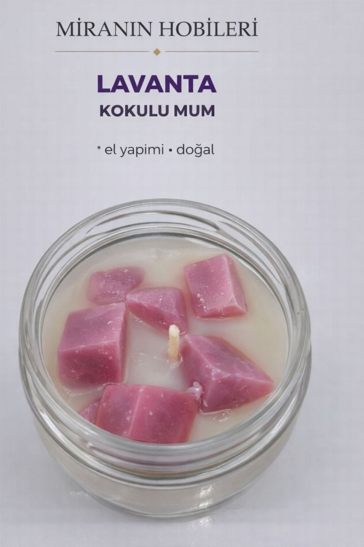 330 cc Lavanta Kokulu Kavanoz Mum – Parafin İçerikli Dekoratif Cam Mum