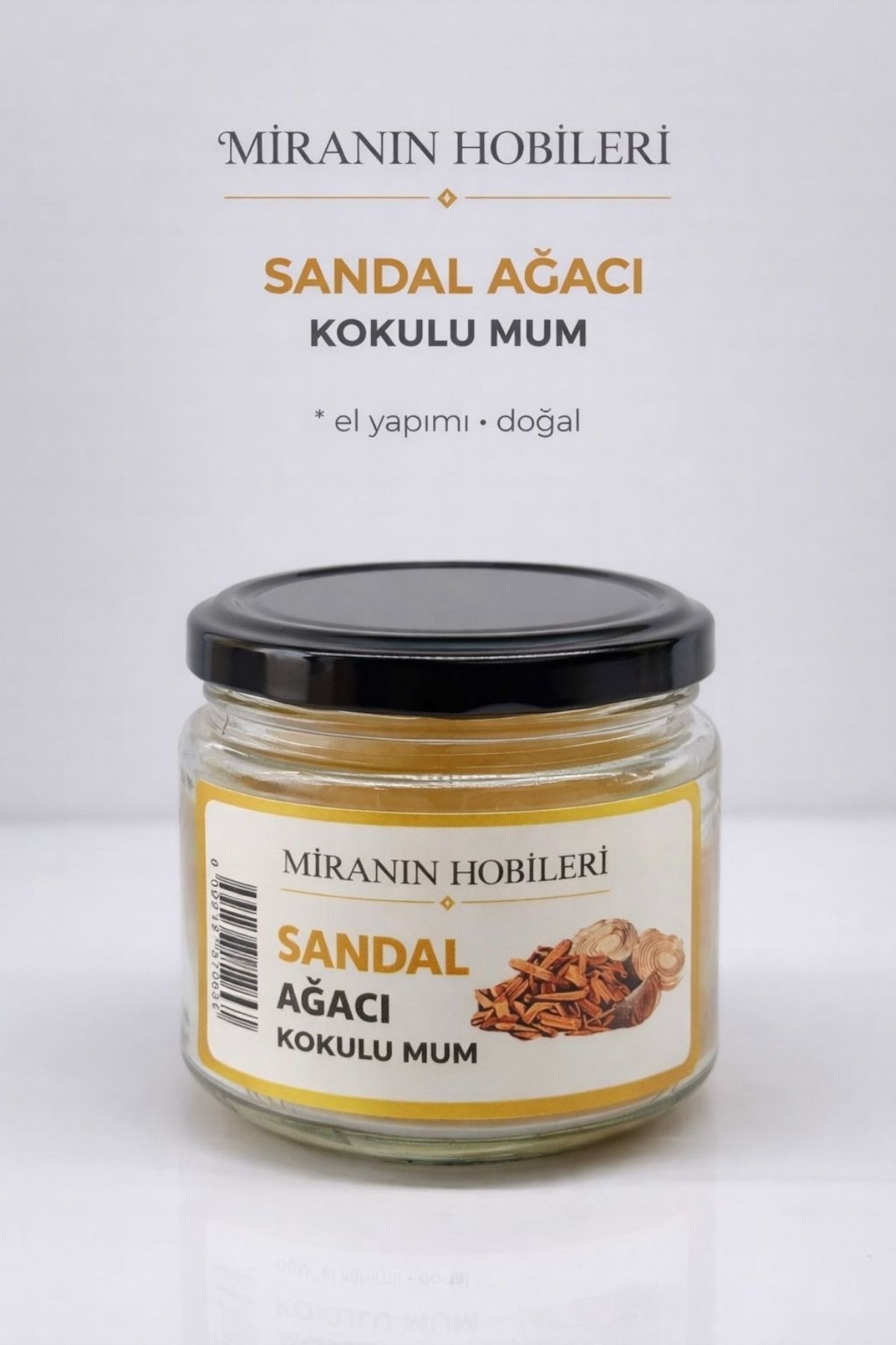 330 cc Sandal Ağacı Kokulu Kavanoz Mum – Parafin İçerikli Dekoratif Cam Mum
