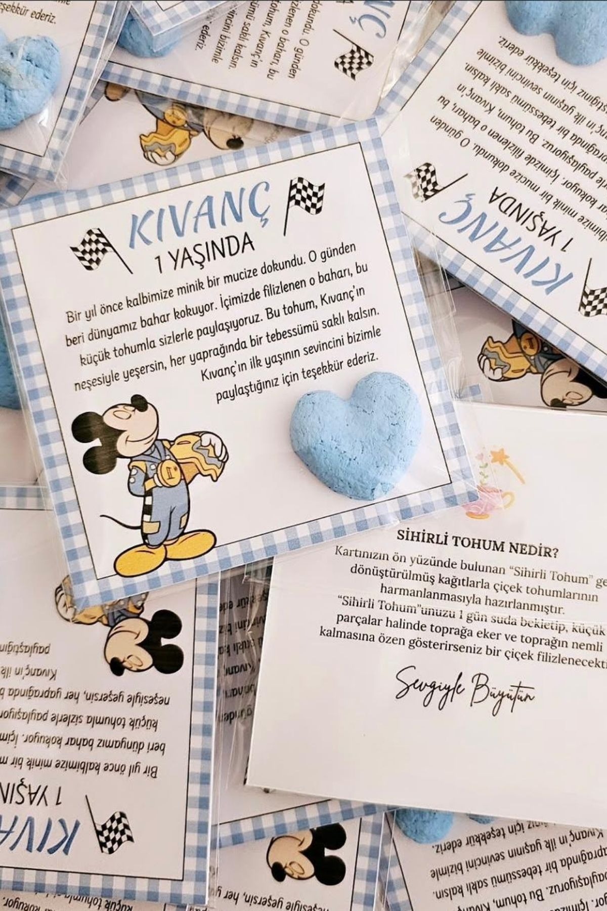 Kişiye Özel Sihirli Tohum Kartı – 1 Yaş Doğum Günü Hediyelik (25 Adet)