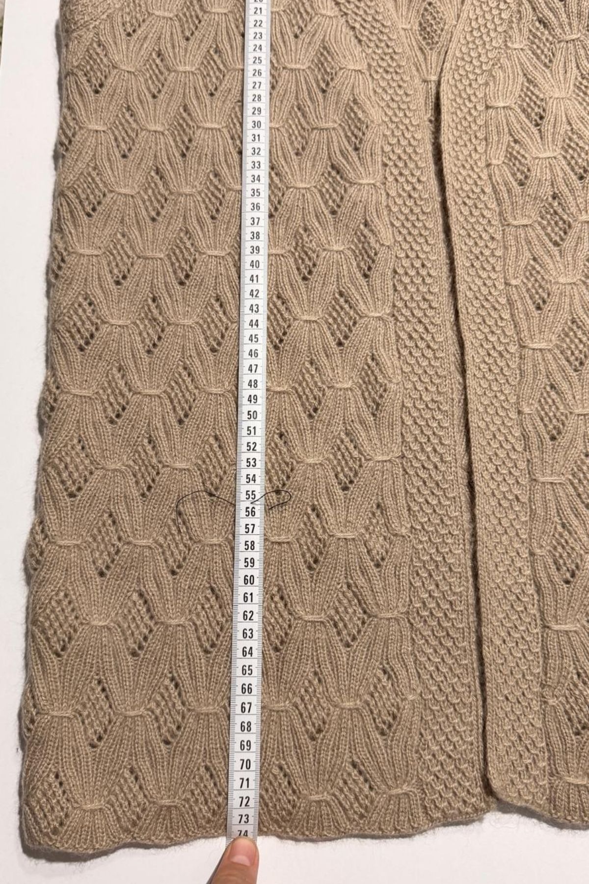 El Örgüsü Kadın Yelek – Alize İp, Bej Triko Desen, Oversize Şık Yelek (Anneler Günü Özel – Hazır)