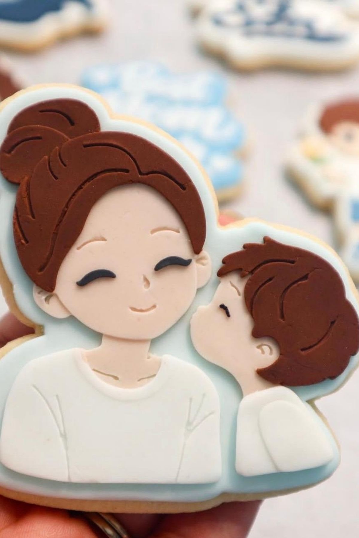 Anne & Çocuk Figürlü Şeker Hamurlu Kurabiye – Kişiye Özel Hediyelik (20 Adet)