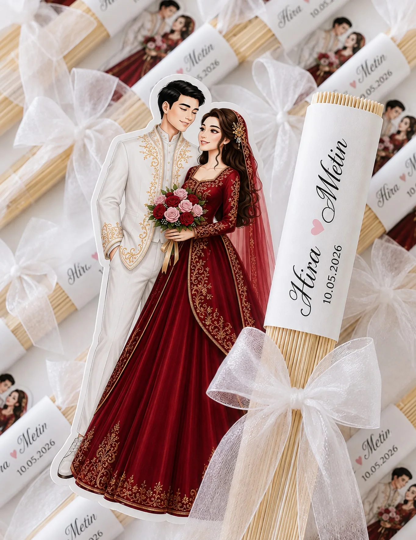 ????❤️ İncili yelpazelerimizle özel günlerinize zarif bir dokunuş…

Söz, nişan ve nikah organizasyonlarınız için hazırlanan incili, kişiye özel yelpazele