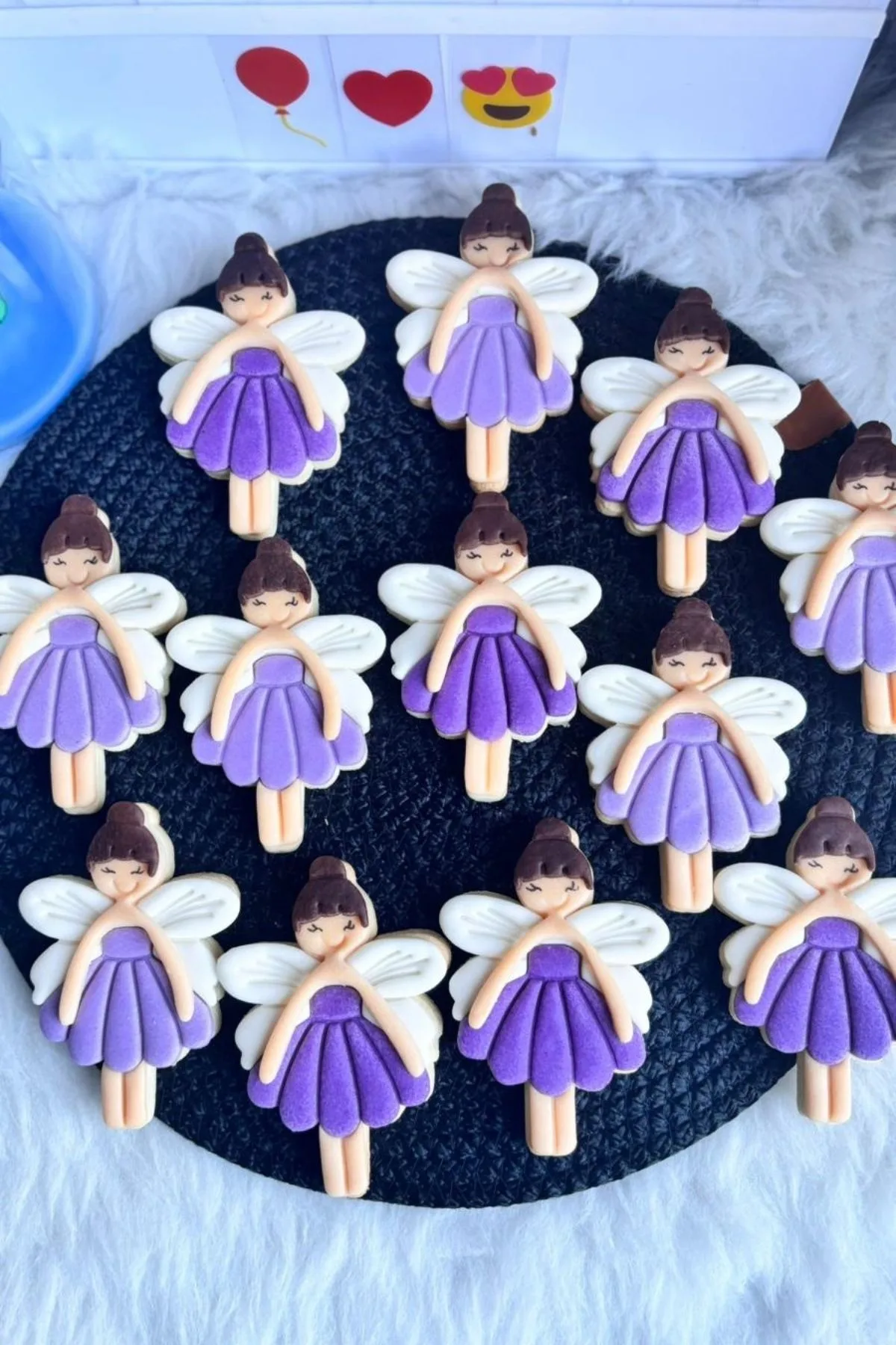 Mor Peri Kız Kurabiye – Kız Bebek Doğum, Baby Shower & Doğum Günü Hediyelik 20 Adet